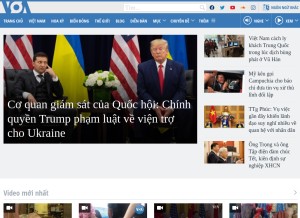 How voatiengviet.com looks like on a tablet such as an iPad.