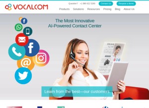 How vocalcom.com looks like on a tablet such as an iPad.