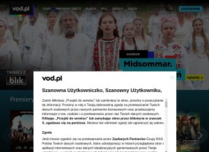 How vod.pl looks like on a tablet such as an iPad.