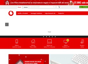 How vodafone.it looks like on a tablet such as an iPad.