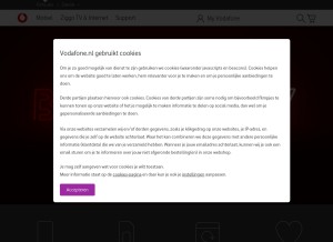 How vodafone.nl looks like on a tablet such as an iPad.