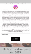 How vogue.nl looks like on a mobile device such as an iPhone.