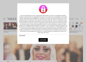 How vogue.nl looks like on a tablet such as an iPad.