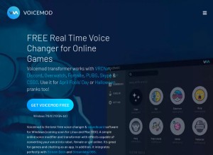 How voicemod.net looks like on a tablet such as an iPad.