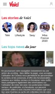 How voici.fr looks like on a mobile device such as an iPhone.