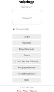 How voipcheap.com looks like on a mobile device such as an iPhone.
