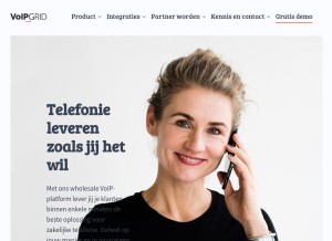 How voipgrid.nl looks like on a tablet such as an iPad.