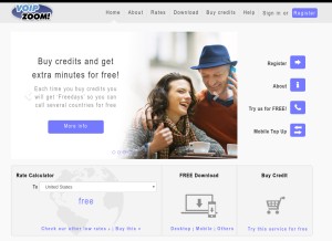 How voipzoom.com looks like on a tablet such as an iPad.