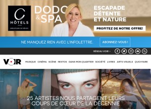 How voir.ca looks like on a tablet such as an iPad.