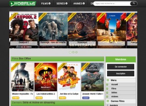How voirfilms.ac looks like on a tablet such as an iPad.