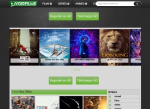 How voirfilms.ws looks like on a tablet such as an iPad.