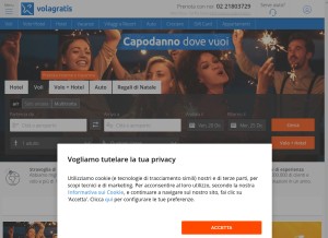 How volagratis.com looks like on a tablet such as an iPad.