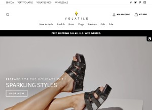 How volatileusa.com looks like on a tablet such as an iPad.