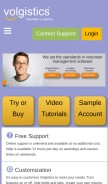 How volgistics.com looks like on a mobile device such as an iPhone.