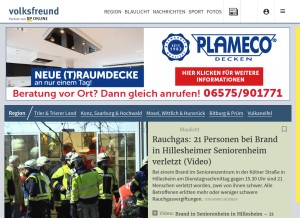 How volksfreund.de looks like on a tablet such as an iPad.