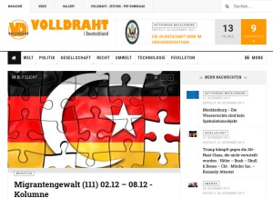 How volldraht.de looks like on a tablet such as an iPad.