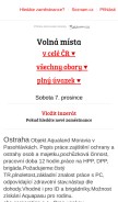 How volnamista.cz looks like on a mobile device such as an iPhone.