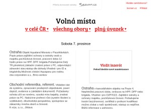 How volnamista.cz looks like on a tablet such as an iPad.