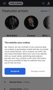 How volumo.com looks like on a mobile device such as an iPhone.