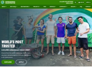 How volunteerhq.org looks like on a tablet such as an iPad.