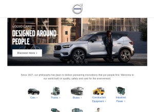 How volvo.se looks like on a tablet such as an iPad.