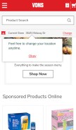 How vons.com looks like on a mobile device such as an iPhone.
