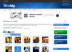 How voobly.com looks like on a tablet such as an iPad.