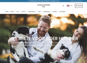 How voorallehuisdieren.nl looks like on a tablet such as an iPad.