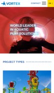 How vortex-intl.com looks like on a mobile device such as an iPhone.