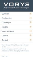 How vorys.com looks like on a mobile device such as an iPhone.