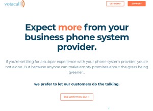 How votacall.com looks like on a tablet such as an iPad.