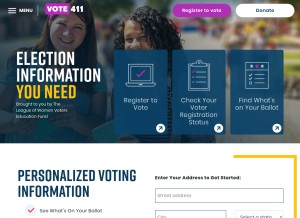 How vote411.org looks like on a tablet such as an iPad.