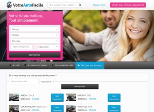 How votreautofacile.com looks like on a tablet such as an iPad.