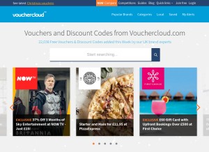 How vouchercloud.com looks like on a tablet such as an iPad.