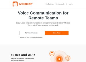 How voxer.com looks like on a tablet such as an iPad.