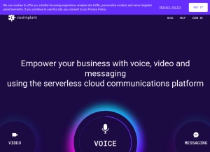 How voximplant.com looks like on a tablet such as an iPad.