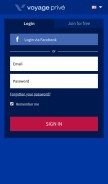 How voyageprive.com looks like on a mobile device such as an iPhone.