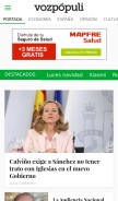 How vozpopuli.com looks like on a mobile device such as an iPhone.