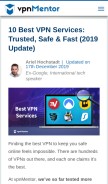 How vpnmentor.com looks like on a mobile device such as an iPhone.