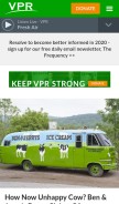 How vpr.org looks like on a mobile device such as an iPhone.
