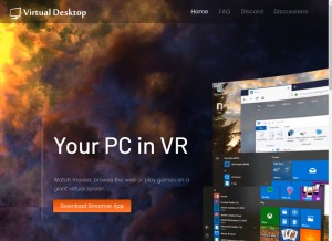 How vrdesktop.net looks like on a tablet such as an iPad.