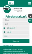 How vrs.de looks like on a mobile device such as an iPhone.