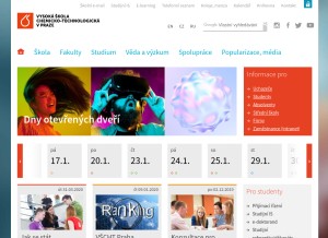 How vscht.cz looks like on a tablet such as an iPad.