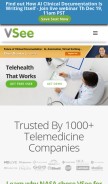 How vsee.com looks like on a mobile device such as an iPhone.