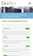 How vserver.fi looks like on a mobile device such as an iPhone.