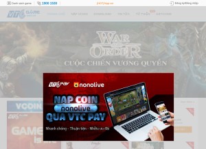 How vtcgame.vn looks like on a tablet such as an iPad.