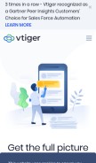 How vtiger.com looks like on a mobile device such as an iPhone.