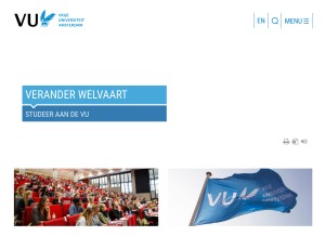 How vu.nl looks like on a tablet such as an iPad.
