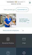 How vumc.org looks like on a mobile device such as an iPhone.