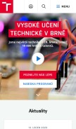How vutbr.cz looks like on a mobile device such as an iPhone.